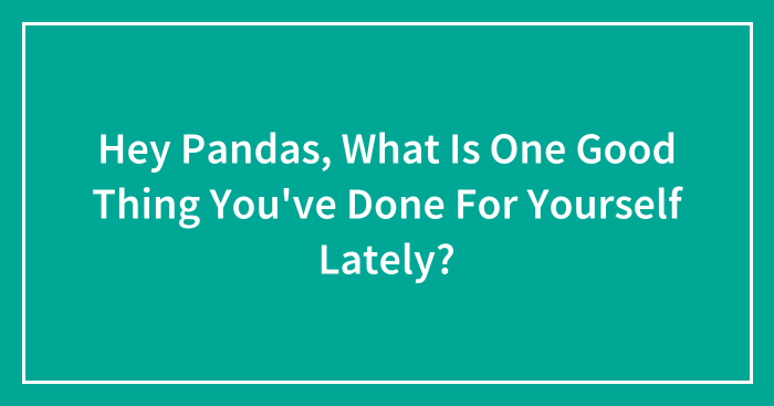 Hey Pandas, What Is One Good Thing You’ve Done For Yourself Lately? (Closed)