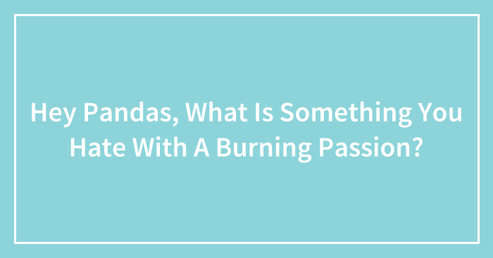 Hey Pandas, What Is Something You Hate With A Burning Passion? (Closed)