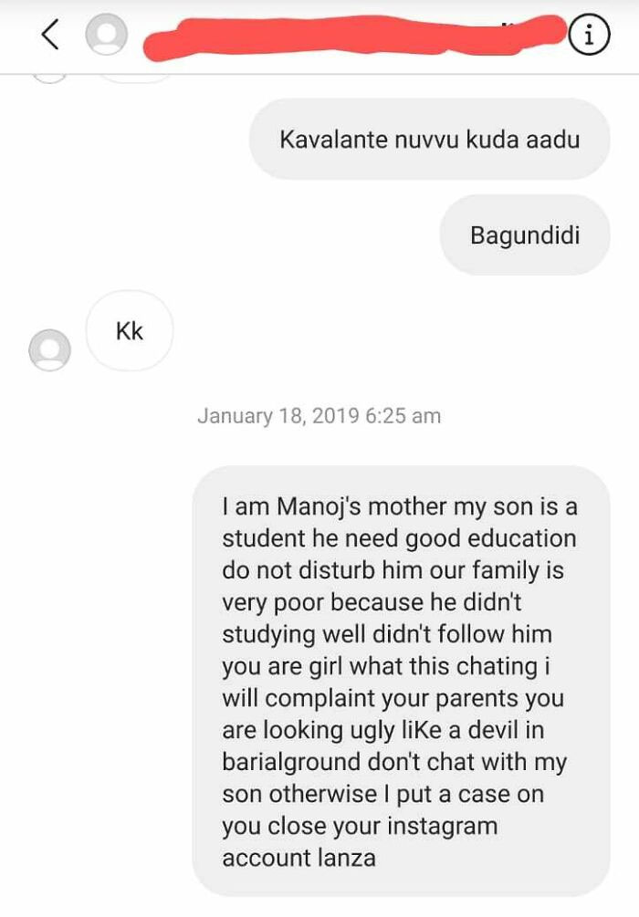 My Mom Accidentally Got Hold Of My Instagram Acc And Sent This To My High School Friend. I Didn't Know This Happend Until Now