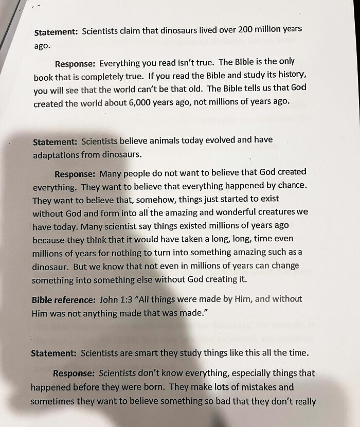 Dad Shows The Ridiculous Anti-Science Project His Daughter Got At A Texan School Dad Shows The Ridiculous Anti-Science Project His Daughter Got At A Texan School
