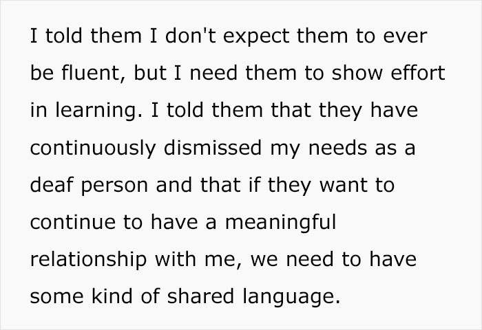 Deaf Daughter Begs Parents To Learn Sign Language For Years, Finally Gives Them An Ultimatum After They Refuse Yet Again Deaf Daughter Begs Parents To Learn Sign Language For Years, Finally Gives Them An Ultimatum After They Refuse Yet Again