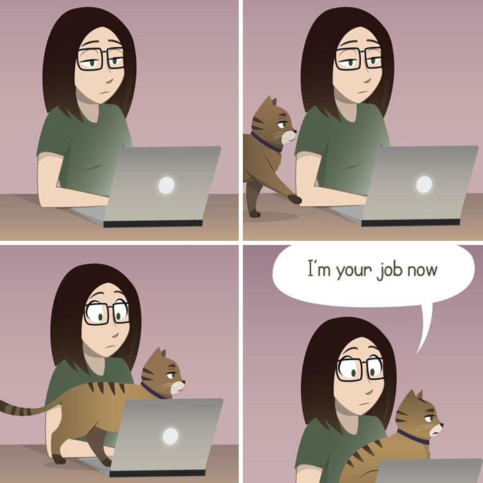 Artist Shares Her Best 40 Comics That Show What Family Life With A Feisty Cat Is Like