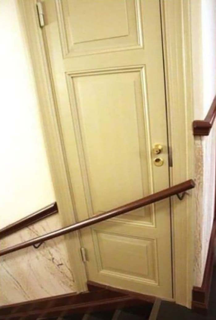 The Door That Never Should've Been. Let Alone The Handrail - It Would've Opened Onto The Stairs