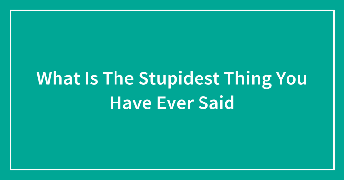 What Is The Stupidest Thing You Have Ever Said
