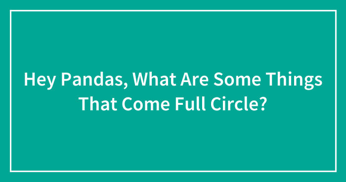 Hey Pandas, What Are Some Things That Come Full Circle? (Closed)