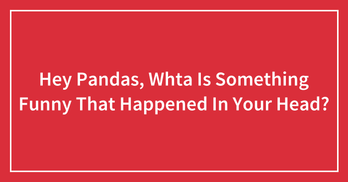 Hey Pandas, Whta Is Something Funny That Happened In Your Head?