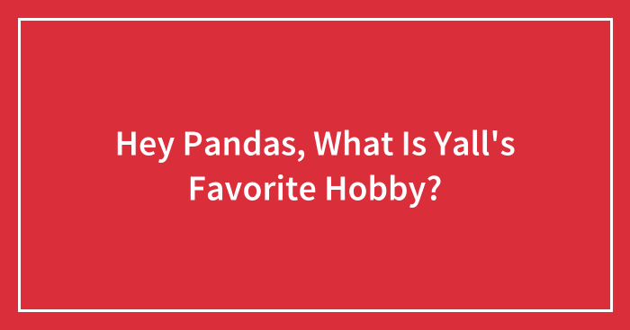 Hey Pandas, What Is Yall’s Favorite Hobby?