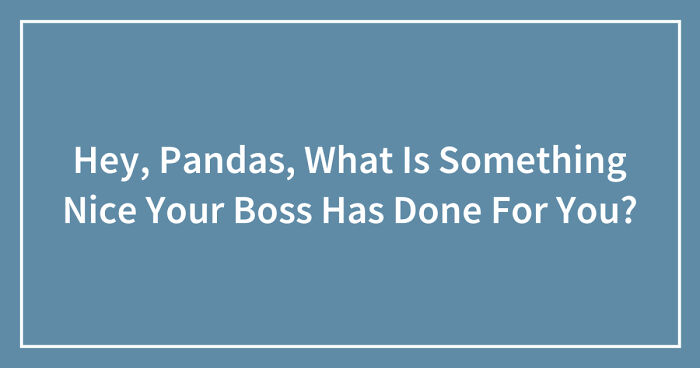 Hey Pandas, What Is Something Nice Your Boss Has Done For You?