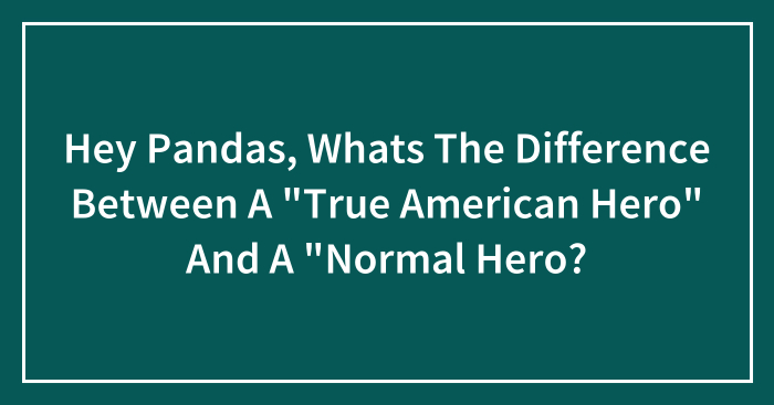 Hey Pandas, Whats The Difference Between A “True American Hero” And A “Normal Hero?