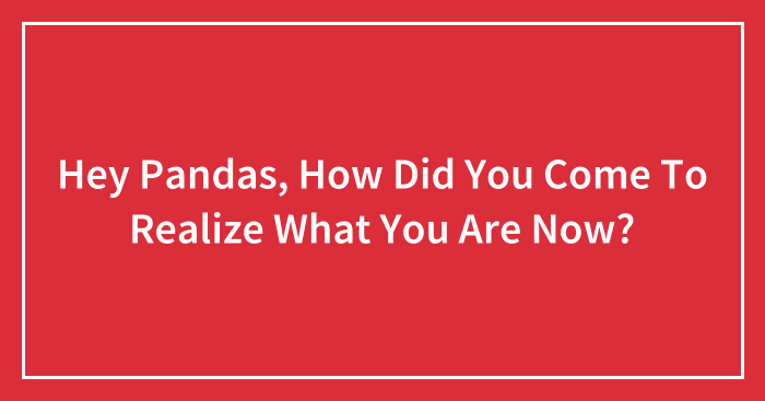 Hey Pandas, How Did You Come To Realize What You Are Now?