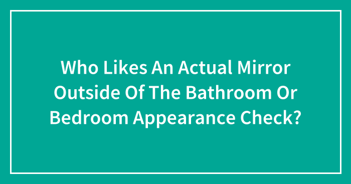 Who Likes An Actual Mirror Outside Of The Bathroom Or Bedroom Appearance Check?