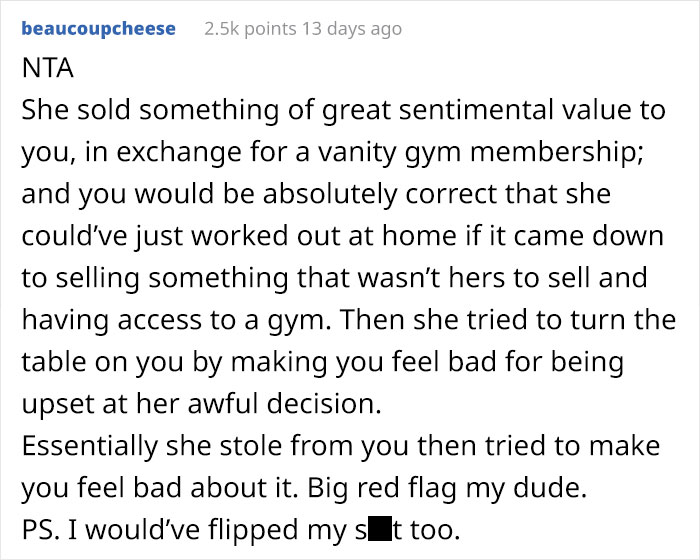 Broke Woman Sells Her Fiancé's Deceased Brother's Gaming Chair So She Could Go To The Gym Broke Woman Sells Her Fiancé's Deceased Brother's Gaming Chair So She Could Go To The Gym