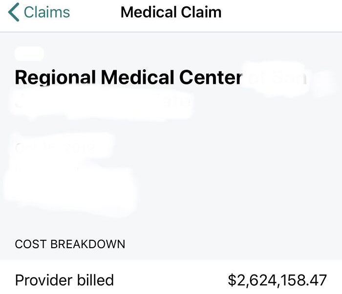 I Was Billed Over $2M For A Week In The Hospital