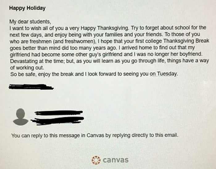 My Friends Class Received This Holiday Email From Their Professor Earlier Today