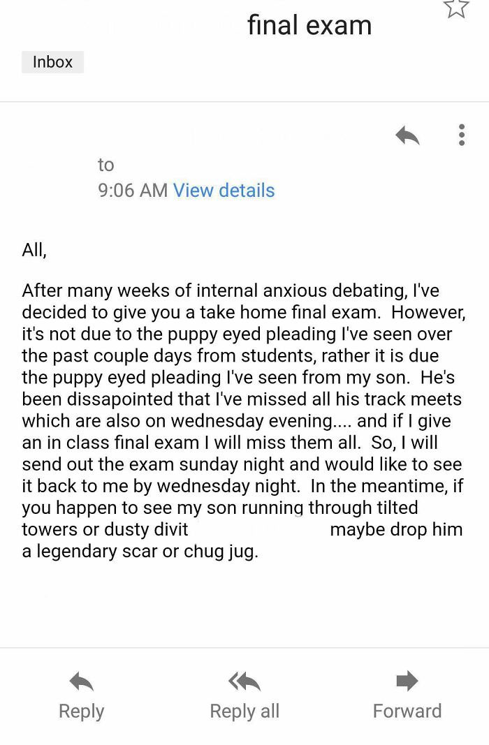 Finals Week Email From Professor