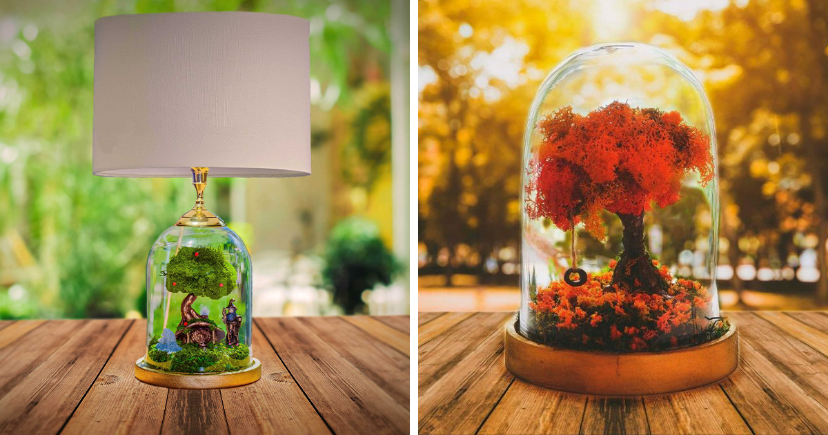 I Made These Terrariums And Terrarium Lamps, Designed With Fantastical Storybook Scenes Inside A Glass Base (16 Pics) - Vimarsana News