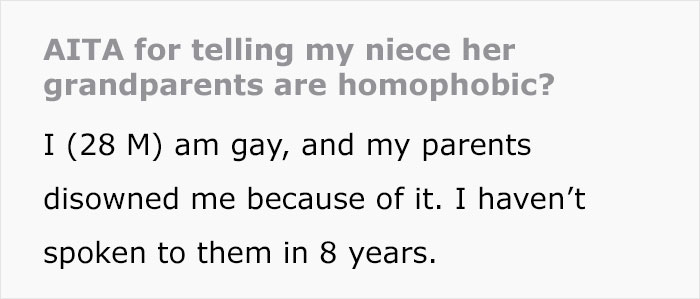 Gay Man Explains His Sexuality Is The Reason He's Not Invited To Christmas Gatherings At Grandparents', 10 Y.O. Niece Confronts Them