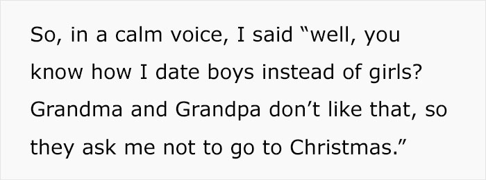 Gay Man Explains His Sexuality Is The Reason He's Not Invited To Christmas Gatherings At Grandparents', 10 Y.O. Niece Confronts Them Gay Man Explains His Sexuality Is The Reason He's Not Invited To Christmas Gatherings At Grandparents', 10 Y.O. Niece Confronts Them