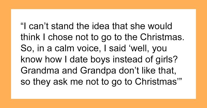 Gay Man Explains His Sexuality Is The Reason He’s Not Invited To Christmas Gatherings At Grandparents’, 10 Y.O. Niece Confronts Them