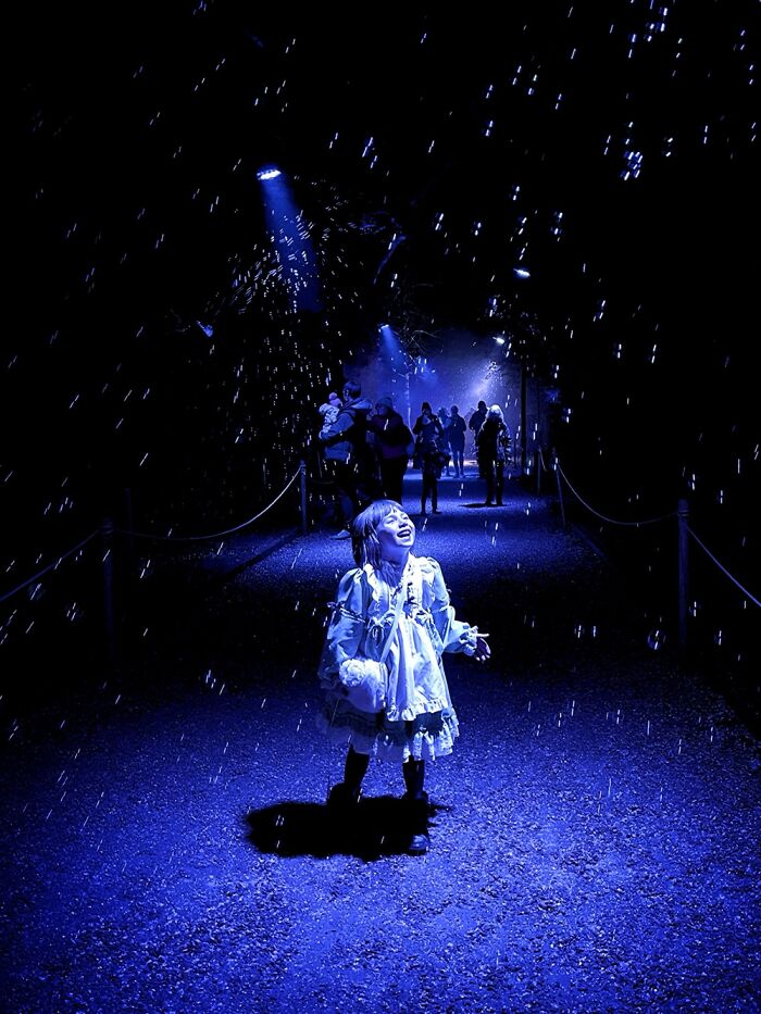 My 6 Year Old Daughter At The End Of An Illuminated Light Trail At Blenheim Palace On Nye…