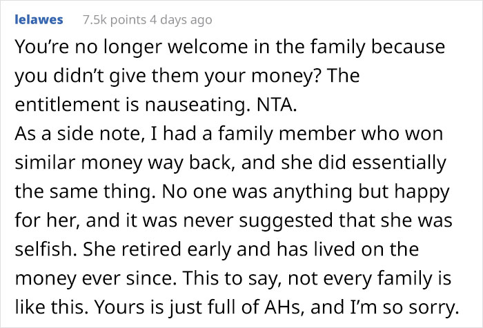 Guy Who Won $5.6M Dollars Refused To Give Any To His Family Guy Who Won $5.6M Dollars Refused To Give Any To His Family