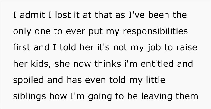 Oldest Daughter Who'd Been Caring For Her Four Siblings Decides To Put Herself First And Move Out, Mom Snaps Oldest Daughter Who'd Been Caring For Her Four Siblings Decides To Put Herself First And Move Out, Mom Snaps
