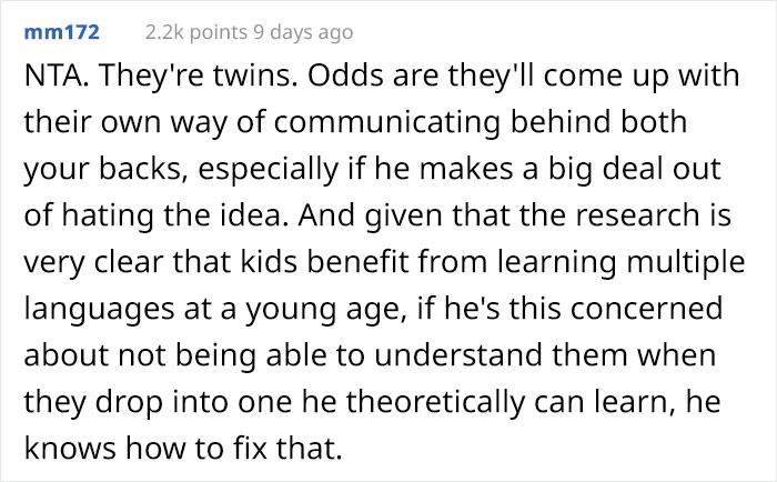 'They Have No Need To Learn A Second Language': Man Demands His Bilingual Wife Not Teach Their Daughters Her Native Language 'They Have No Need To Learn A Second Language': Man Demands His Bilingual Wife Not Teach Their Daughters Her Native Language