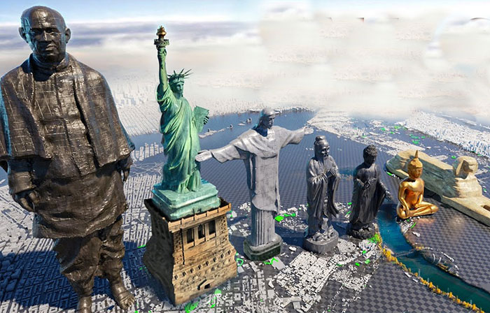 World’s Most Famous Statues Compared By Height: 3D Animation By Amir Kedir