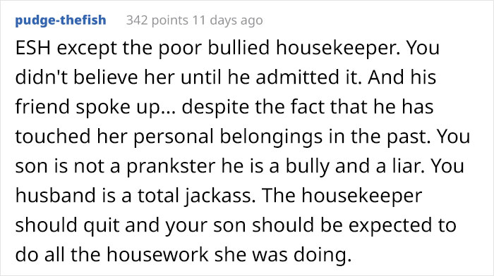 "Prankster" Son Tries To Get Housekeeper Fired By Sneaking His Mom’s Jewelry Into Her Purse, Dad Is Outraged The Mom Called Him Out For It