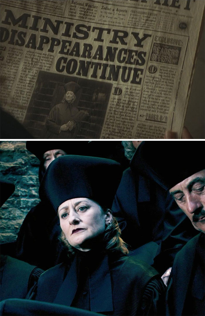 En Harry Potter y El Príncipe Mestizo (2009), un periódico afirma que una bruja llamada Amelia Bones fue encontrada asesinada en su casa. Fue la bruja que defendió a Harry en La Orden del Fénix (2007)