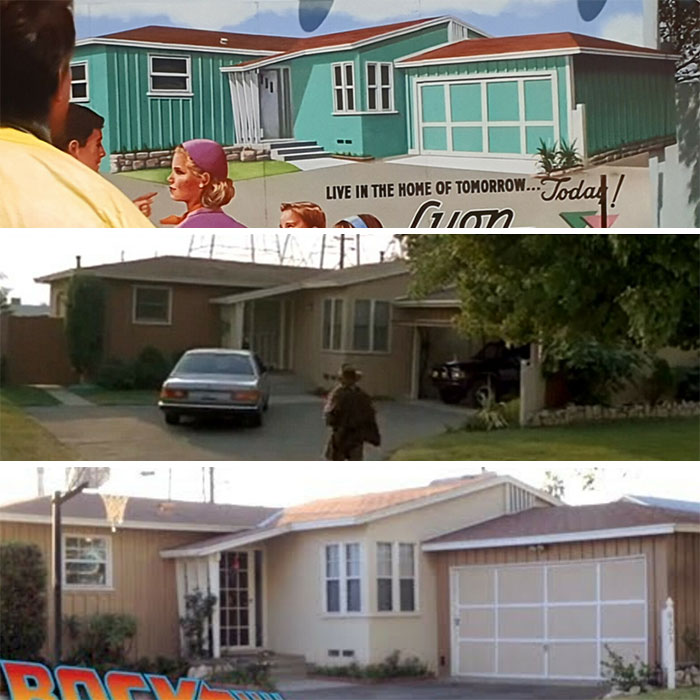 Back To The Future(1985) The Billboard That Marty Sees In '55 Is An Exact Image Of The Mcfly Home
