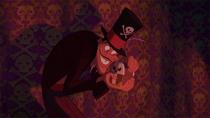 In The Princess And The Frog (2009) The Villains Shadow Turns This Wallpaper To Skulls And Crossbones In This Scene