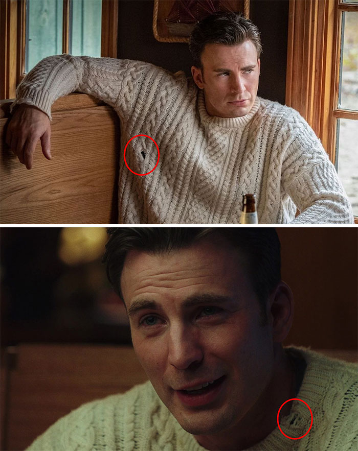 In Knives Out (2019), Ransom's Sweater Has A Ripped Collar And Several Noticeable Holes