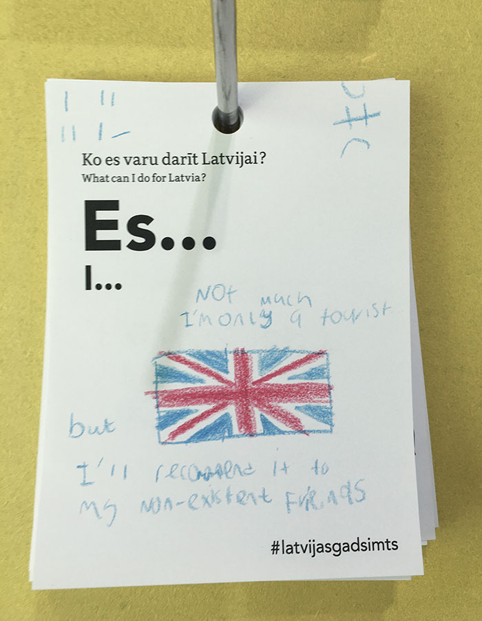 Spotted In A Museum In Riga About “What Can I Do For Latvia?”