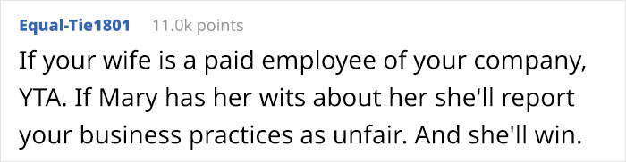 "AITA For Allowing My Wife To Extend Her Maternity Leave At My Company But Not One Of My Other Employees?" "AITA For Allowing My Wife To Extend Her Maternity Leave At My Company But Not One Of My Other Employees?"