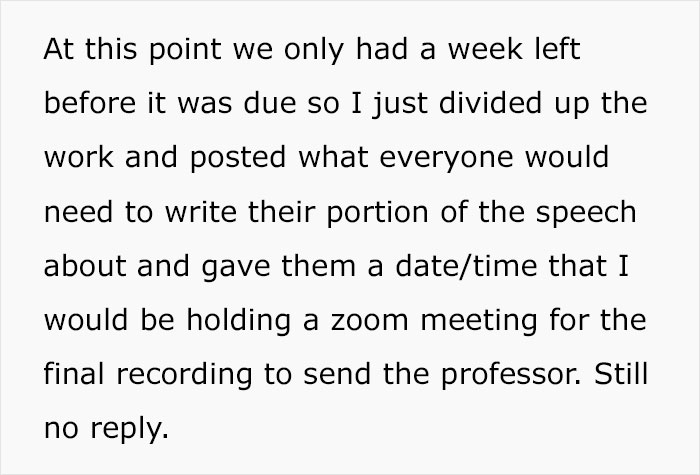 Student Maliciously Complies And Gets His Professor Into Trouble After Receiving A Zero On A Group Project He Had To Do All By Himself Student Maliciously Complies And Gets His Professor Into Trouble After Receiving A Zero On A Group Project He Had To Do All By Himself