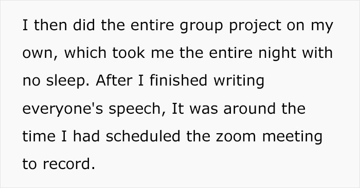 Student Maliciously Complies And Gets His Professor Into Trouble After Receiving A Zero On A Group Project He Had To Do All By Himself