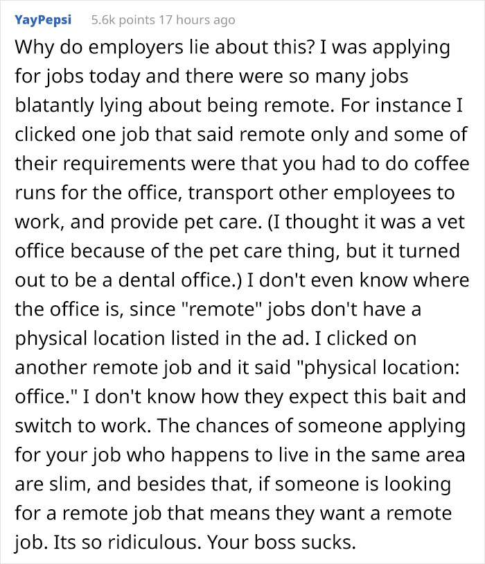 Employee Finds Out The Job They Accepted Wasn't Work-From-Home As Promised, Quits In Style