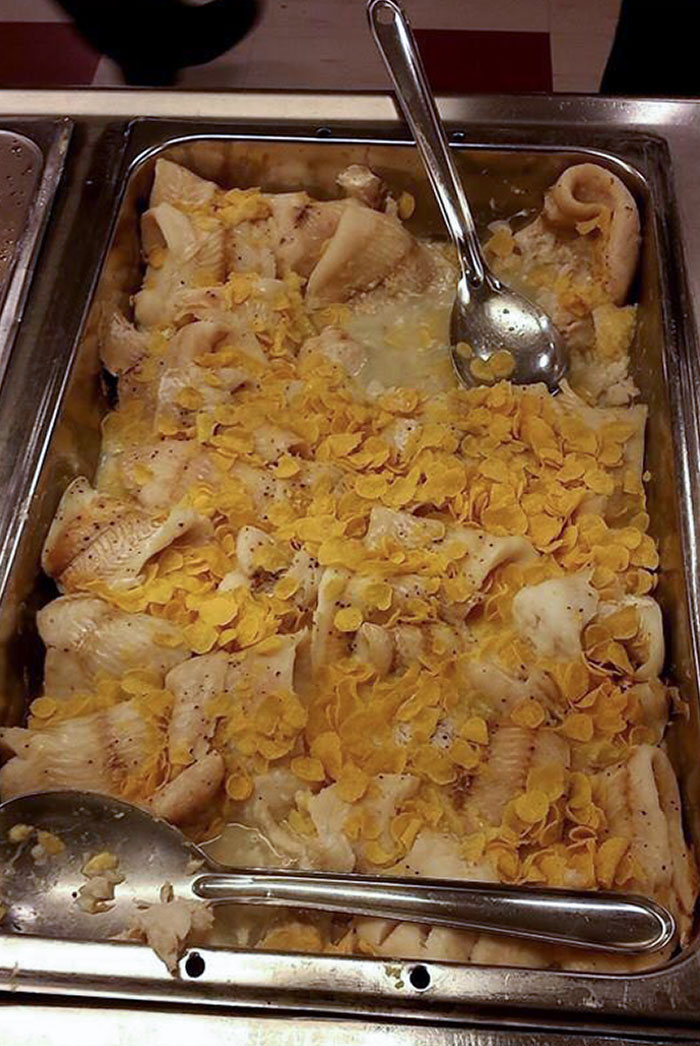 School Lunch In Sweden, Fish And Cornflakes