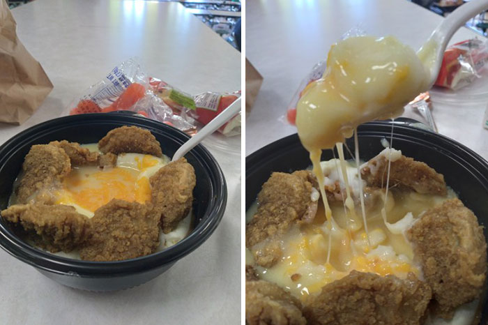 My School Lunch. Chicken Nuggets And Mashed Potatoes