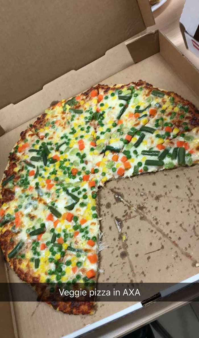 Got Pizzas For An Event At School. This Is The Vegetarian Pizza