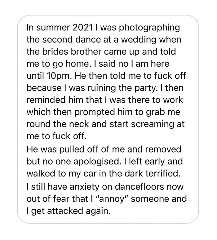 Photographer Lists All The Things Men Have Done To Her During Weddings In 2021 Photographer Lists All The Things Men Have Done To Her During Weddings In 2021