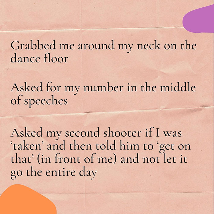 Photographer Lists All The Things Men Have Done To Her During Weddings In 2021 Photographer Lists All The Things Men Have Done To Her During Weddings In 2021