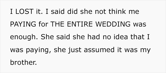 "Didn't Invite Me Because My Husband And I 'Are Never Available'": Brother Doesn’t Involve Sis In Wedding Plans Even Though She’s Paying For It "Didn't Invite Me Because My Husband And I 'Are Never Available'": Brother Doesn’t Involve Sis In Wedding Plans Even Though She’s Paying For It
