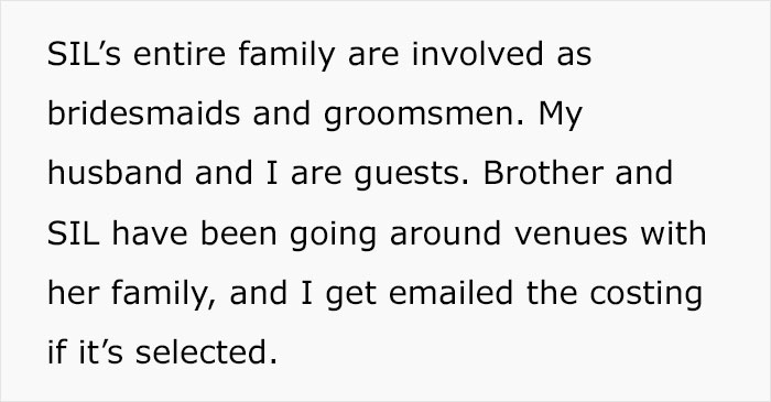"Didn't Invite Me Because My Husband And I 'Are Never Available'": Brother Doesn’t Involve Sis In Wedding Plans Even Though She’s Paying For It "Didn't Invite Me Because My Husband And I 'Are Never Available'": Brother Doesn’t Involve Sis In Wedding Plans Even Though She’s Paying For It