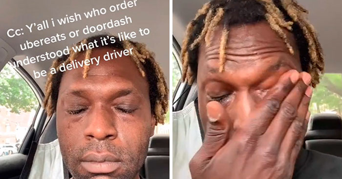 “I Wish People Understood What It’s Like”: Uber Eats Delivery Man Breaks Down, Shares Behind-The-Scenes Moment From His Car