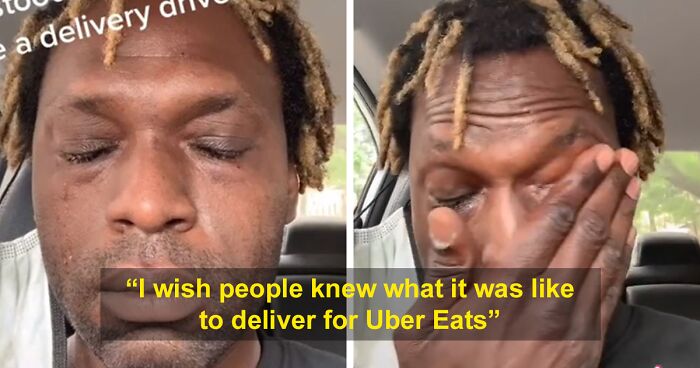 “I Wish People Understood What It’s Like”: Uber Eats Delivery Man Breaks Down, Shares Behind-The-Scenes Moment From His Car
