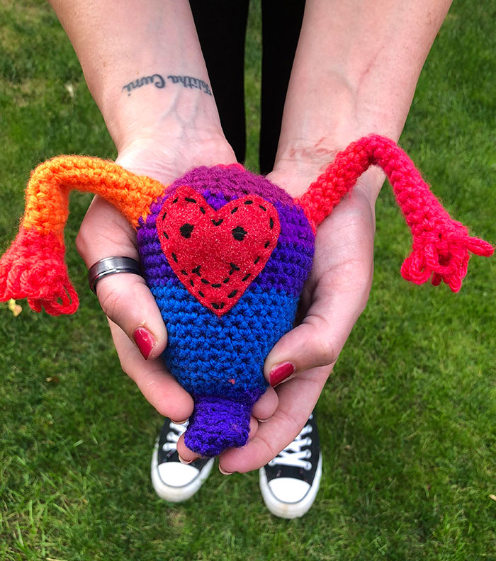 This Rainbow Crocheted Uterus For A Coworker Who Just Had A Hysterectomy And Also Has A Very Good Sense Of Humor
