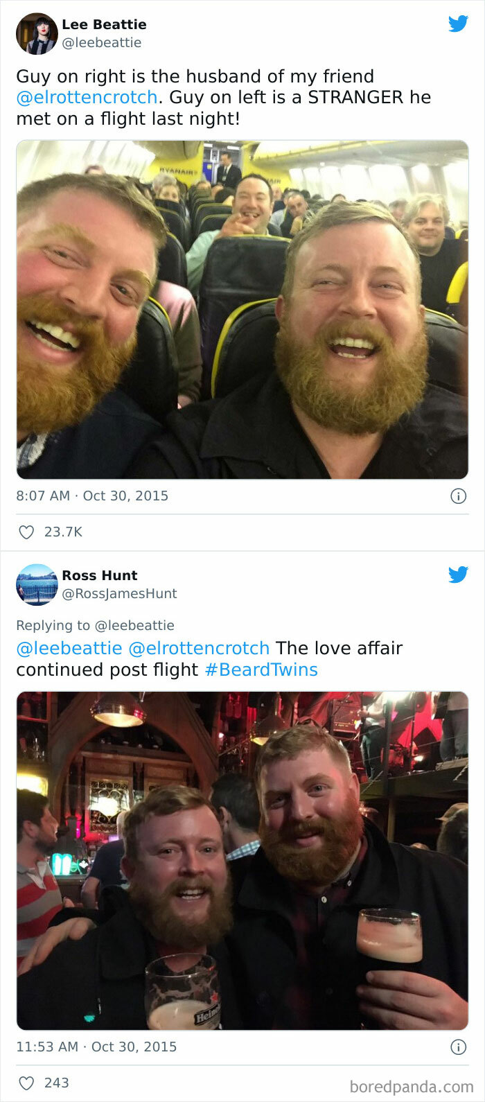 Two Strangers Sit Next To Each Other On A Flight And Meet Their Doppelganger