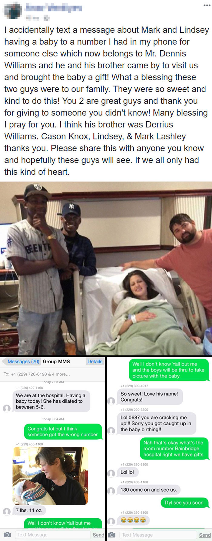 Family Accidentally Texts Baby News To Complete Strangers, That Resulted In Surprise Hospital Visit From Strangers